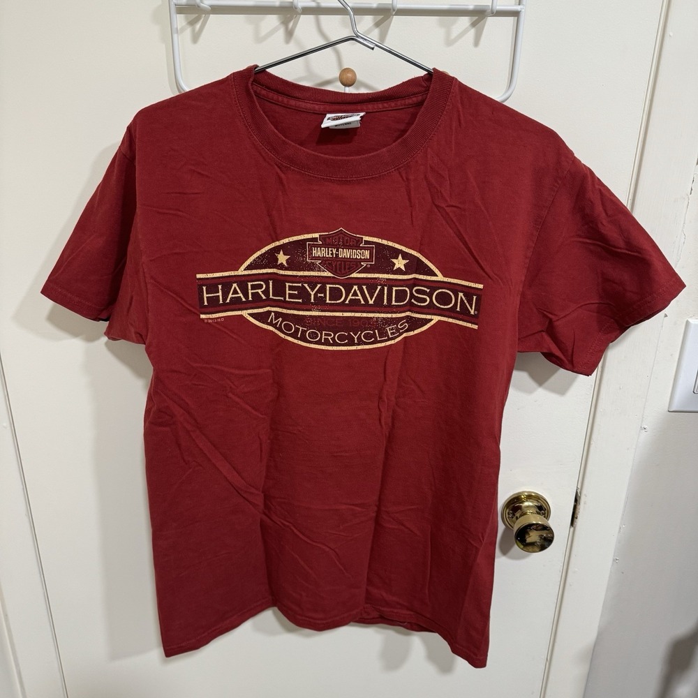 Harley Davidson Motorcycles Barbs West Collingswood NJ Maroon Shirt Size Medium
